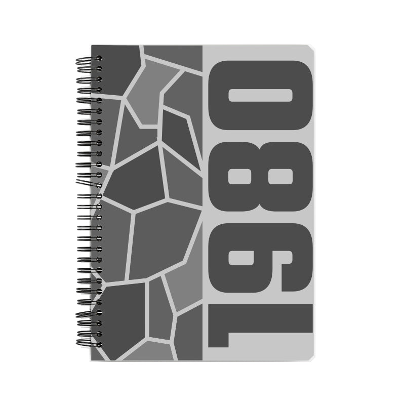 1980 Year Notebook (Melange Grey, A5 Size, 100 Pages, Ruled)