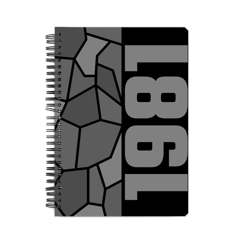 1981 Year Notebook (Black, A5 Size, 100 Pages, Ruled)