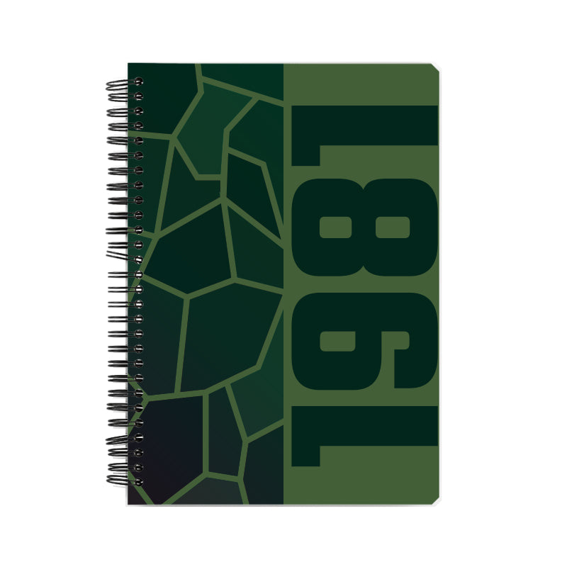 1981 Year Notebook (Olive Green, A5 Size, 100 Pages, Ruled)