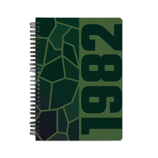 1982 Year Notebook (Olive Green, A5 Size, 100 Pages, Ruled)