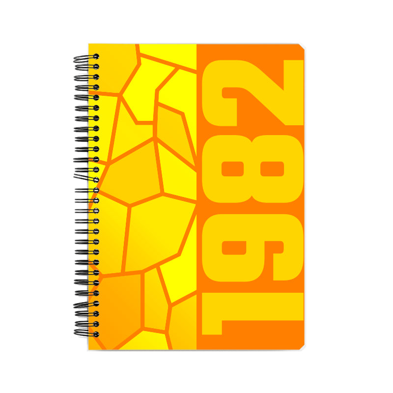 1982 Year Notebook (Orange, A5 Size, 100 Pages, Ruled)