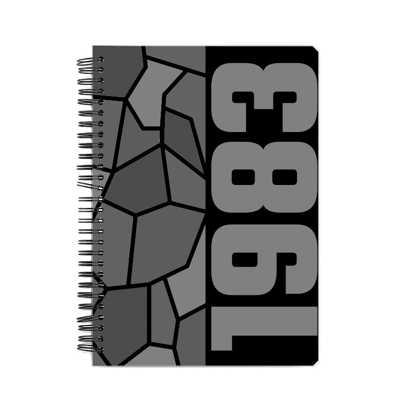 1983 Year Notebook (Black, A5 Size, 100 Pages, Ruled)