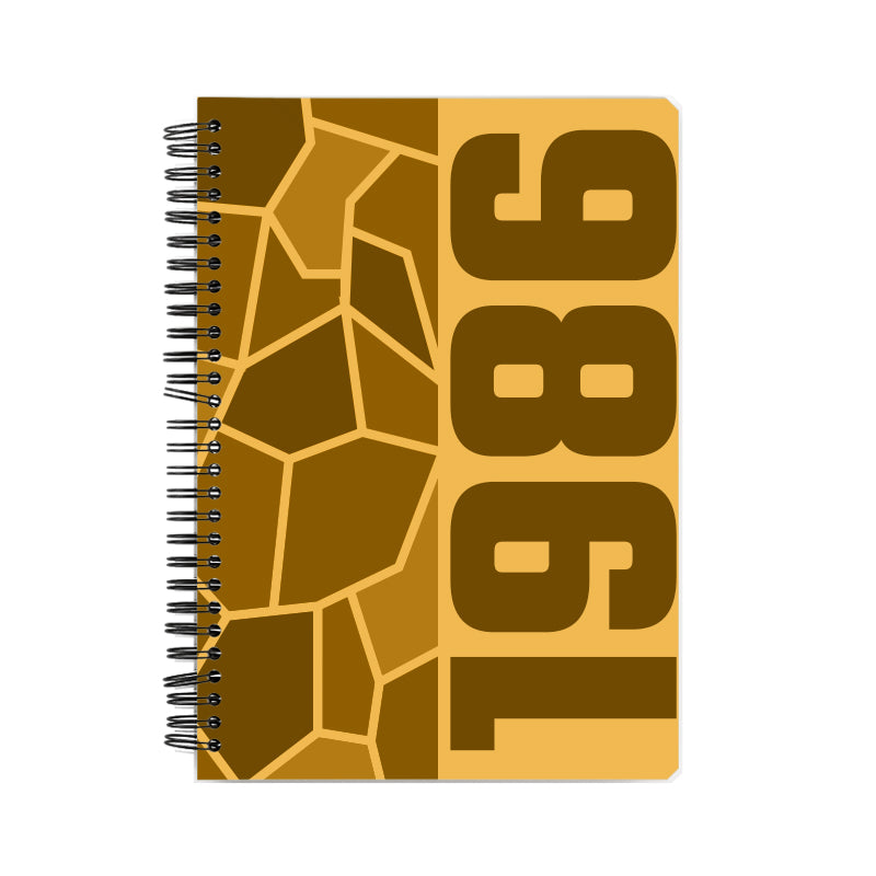 1986 Year Notebook (Golden Yellow, A5 Size, 100 Pages, Ruled)