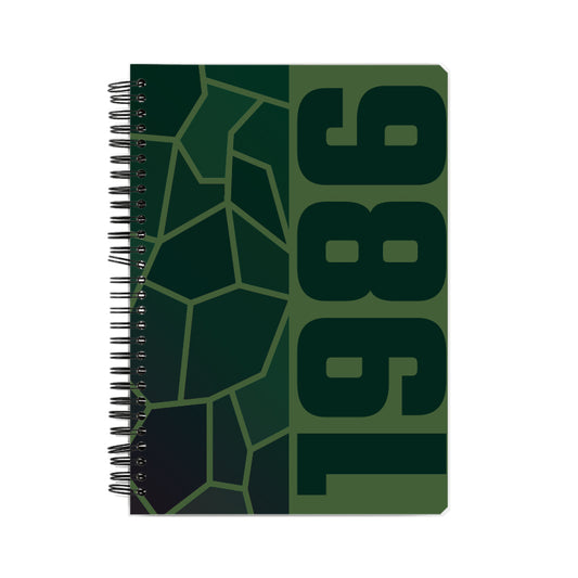 1986 Year Notebook (Olive Green, A5 Size, 100 Pages, Ruled)