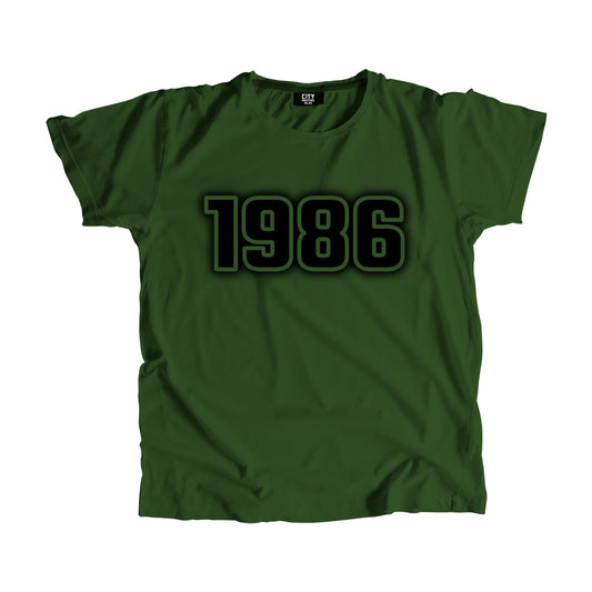 1986 Year Men Unisex T-Shirt (Olive Green)