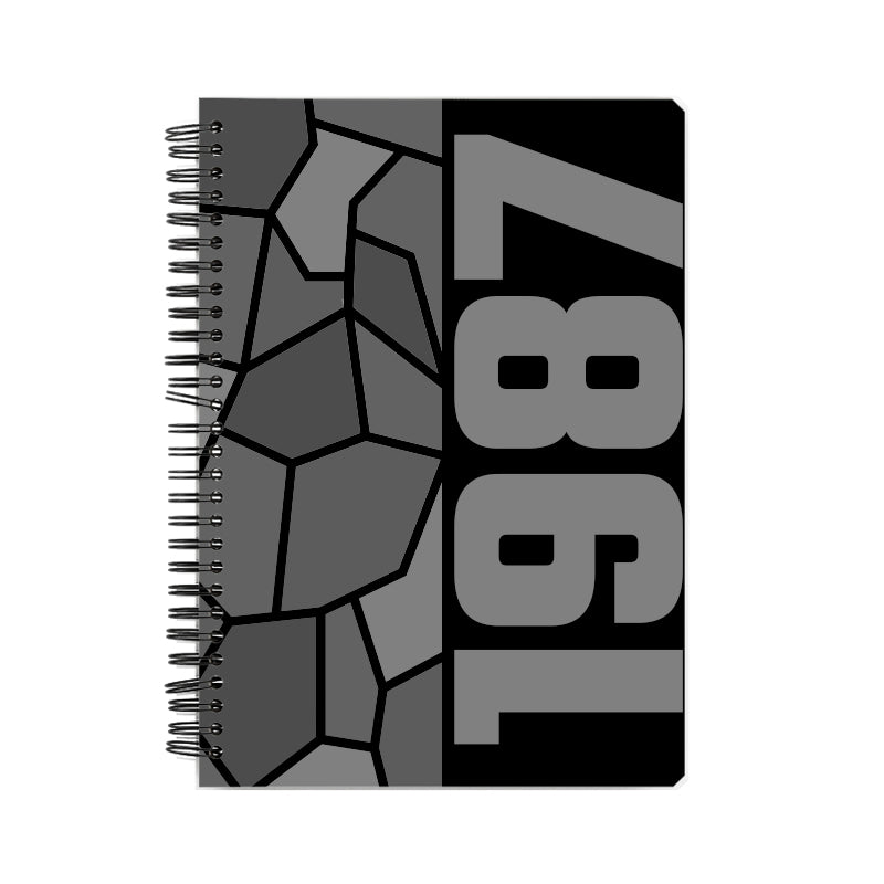 1987 Year Notebook (Black, A5 Size, 100 Pages, Ruled)