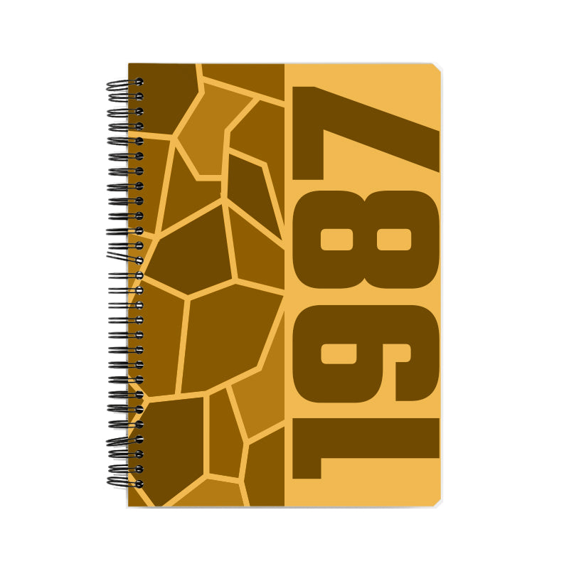 1987 Year Notebook (Golden Yellow, A5 Size, 100 Pages, Ruled)