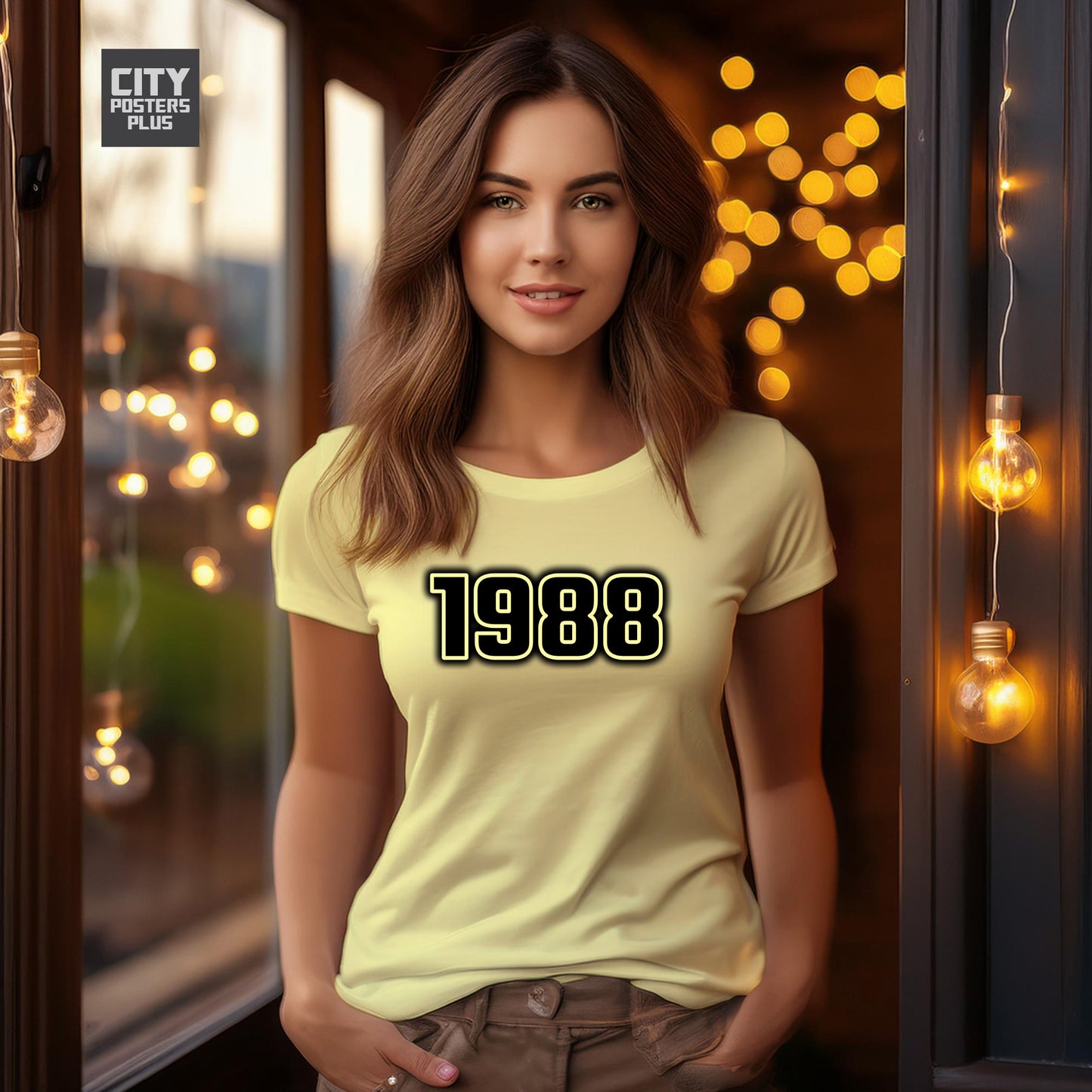 1988 Year Women T-Shirt (Butter Yellow)
