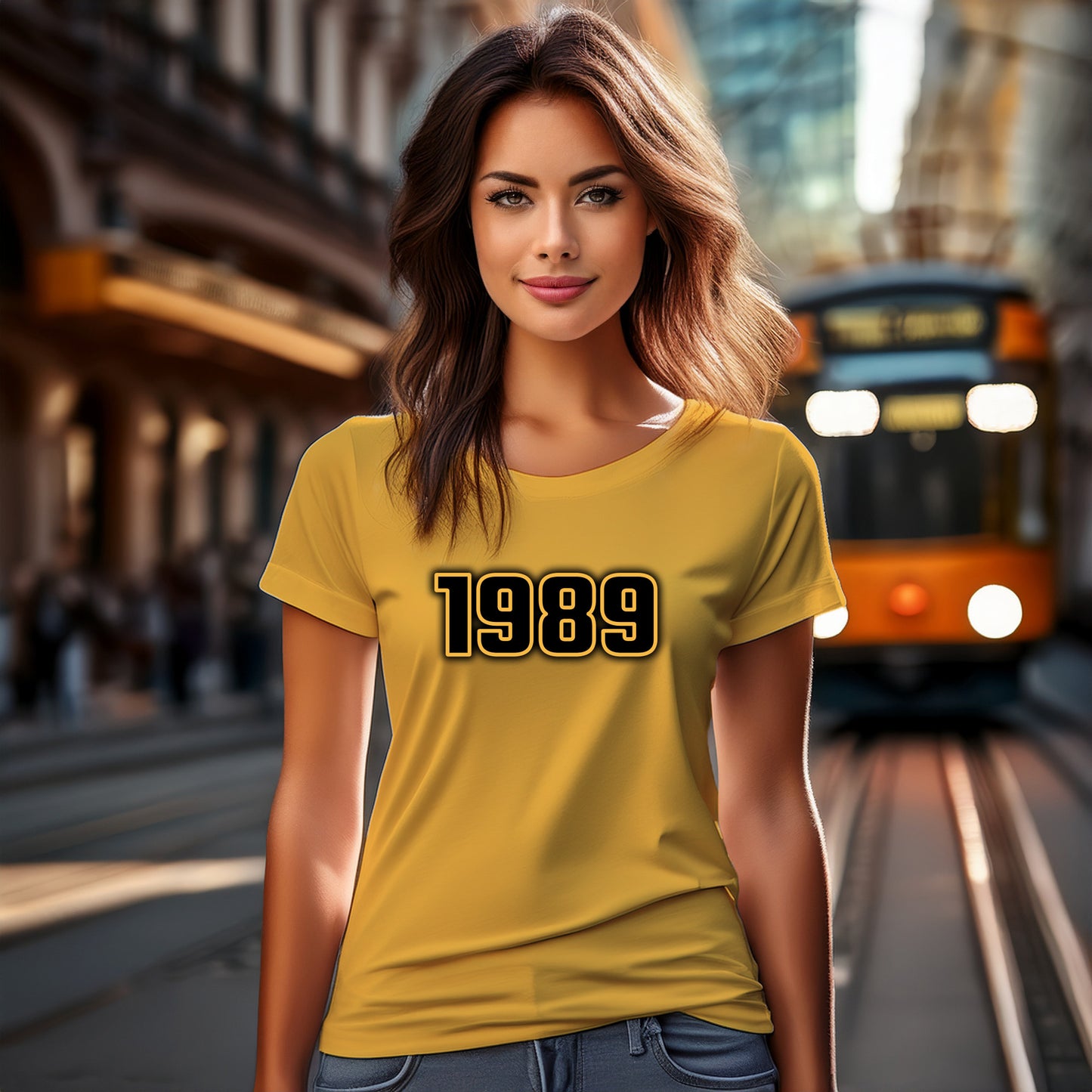 1989 Year Women T-Shirt (Golden Yellow)
