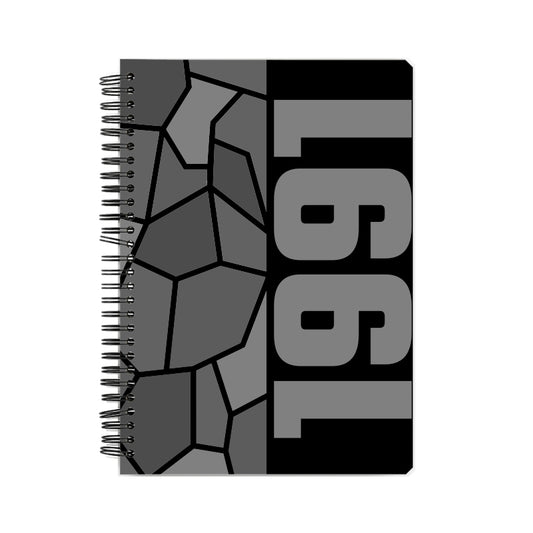 1991 Year Notebook (Black, A5 Size, 100 Pages, Ruled)