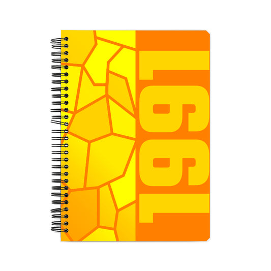 1991 Year Notebook (Orange, A5 Size, 100 Pages, Ruled)