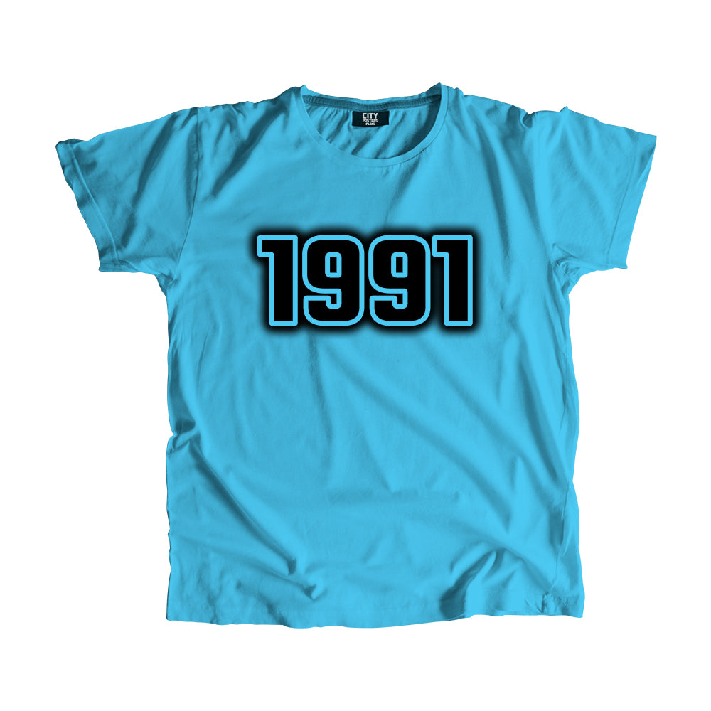 1991 Year Men Unisex T-Shirt (Sky Blue)