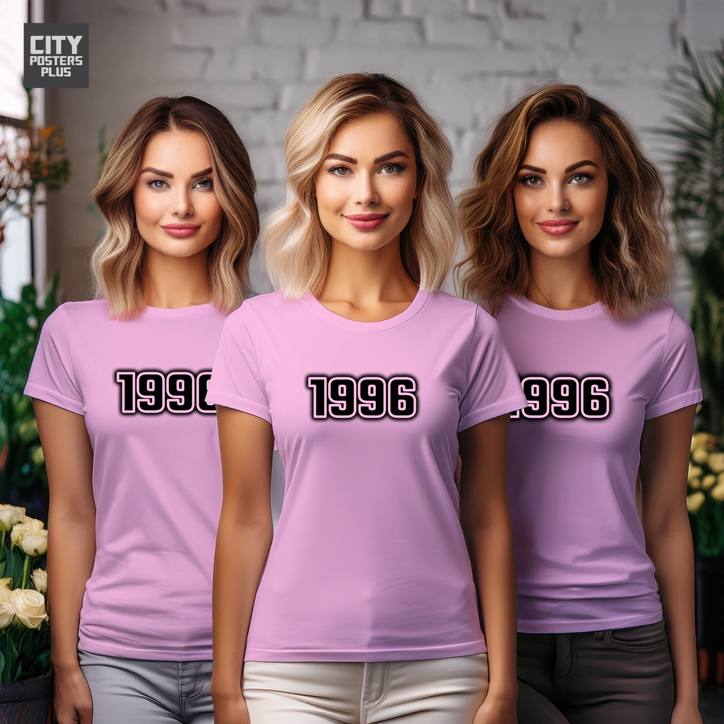 1996 Year Women T-Shirt (Light Pink)