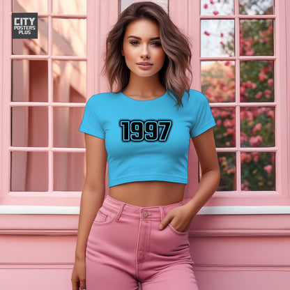 1997 Women Crop Top | Vintage Birth Year Shirt | City Posters Plus