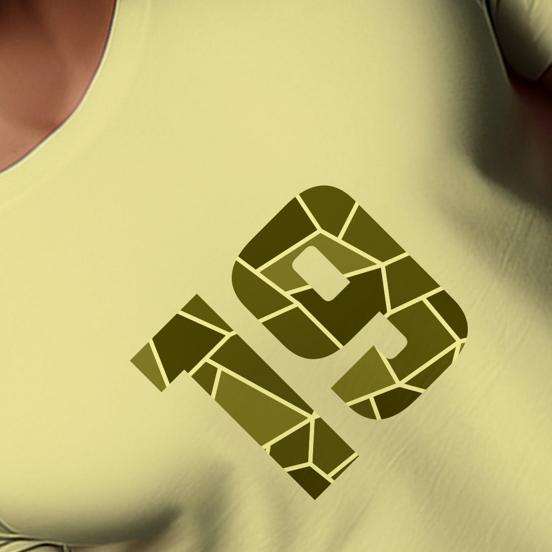19 Number Men Unisex T-Shirt | Custom Number Graphic Tee (Butter Yellow)