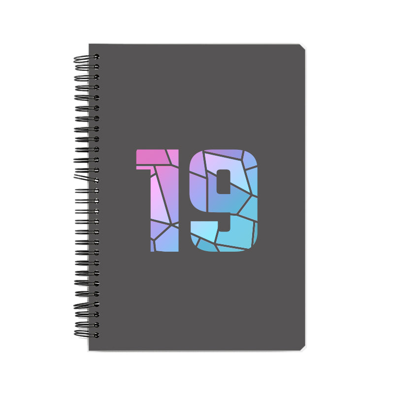 19 Number Notebook (Charcoal Grey, A5 Size, 100 Pages, Ruled, 6 Pack)