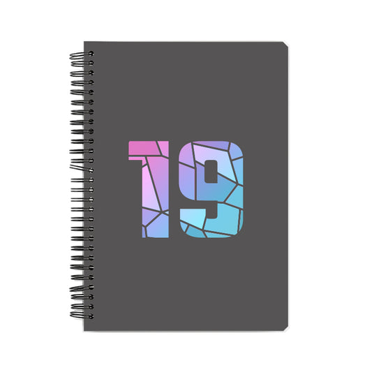 19 Number Notebook (Charcoal Grey, A5 Size, 100 Pages, Ruled, 6 Pack)