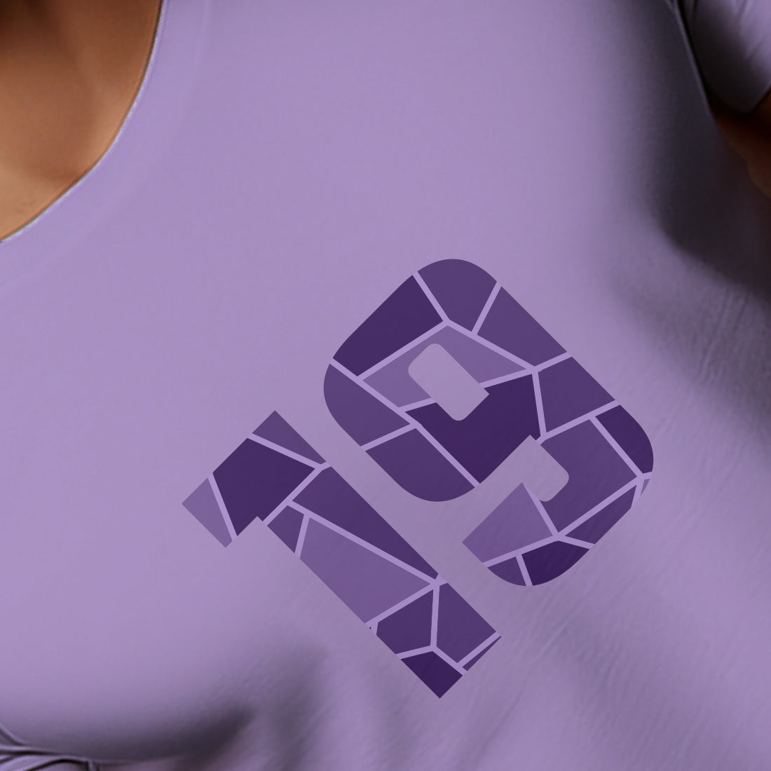 19 Number Men Unisex T-Shirt | Custom Number Graphic Tee (Iris Lavender)