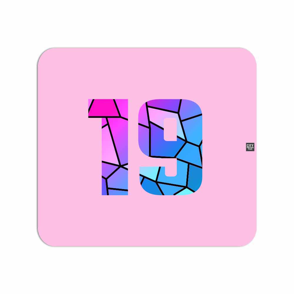 19 Number Mousepad (Light Pink)
