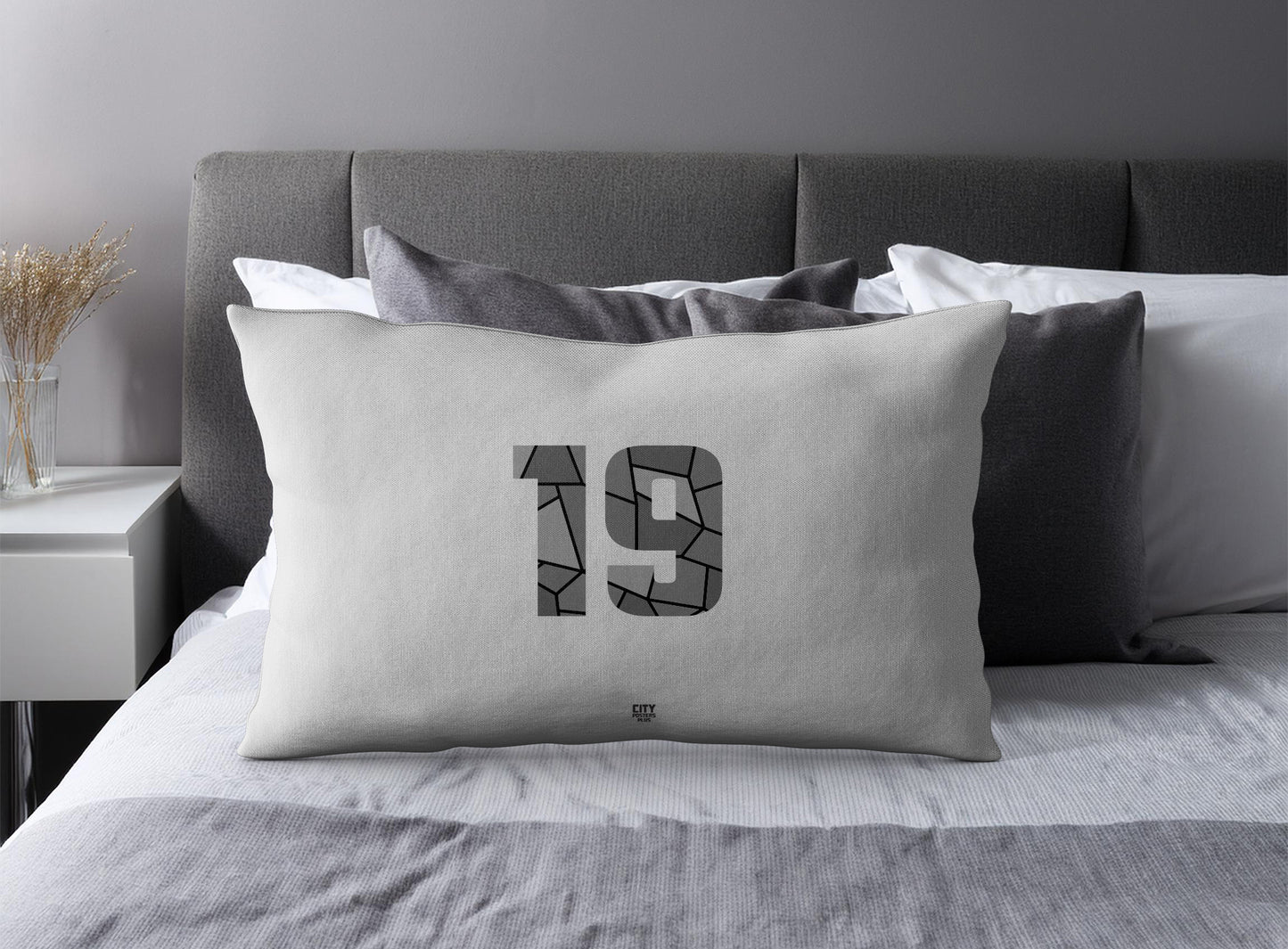 19 Number Square & Rectangle Pillow Cases | Modern Numeric Throw Pillow Covers | Print Deliver Plus by City Posters Plus