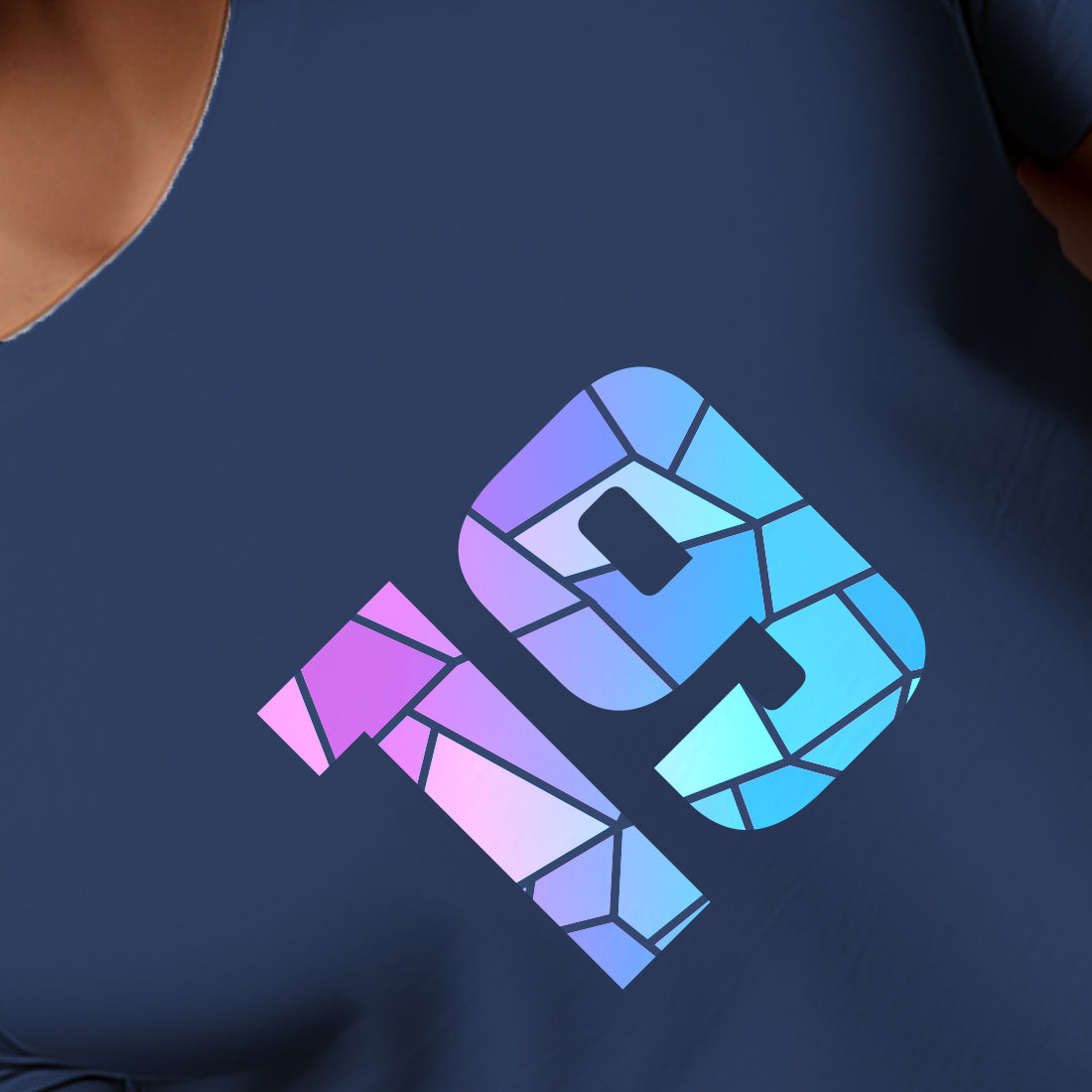 19 Number Men Unisex T-Shirt | Custom Number Graphic Tee (Navy Blue)