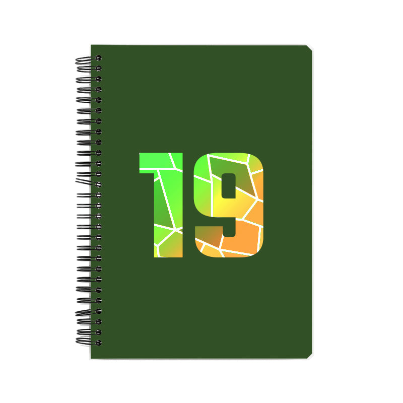 19 Number Notebook (Olive Green, A5 Size, 100 Pages, Ruled, 6 Pack)