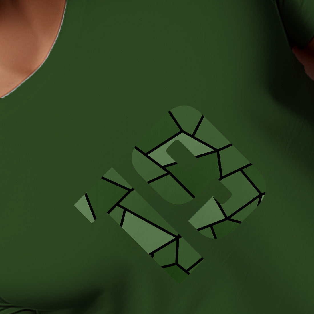 19 Number Men Unisex T-Shirt | Custom Number Graphic Tee (Olive Green)