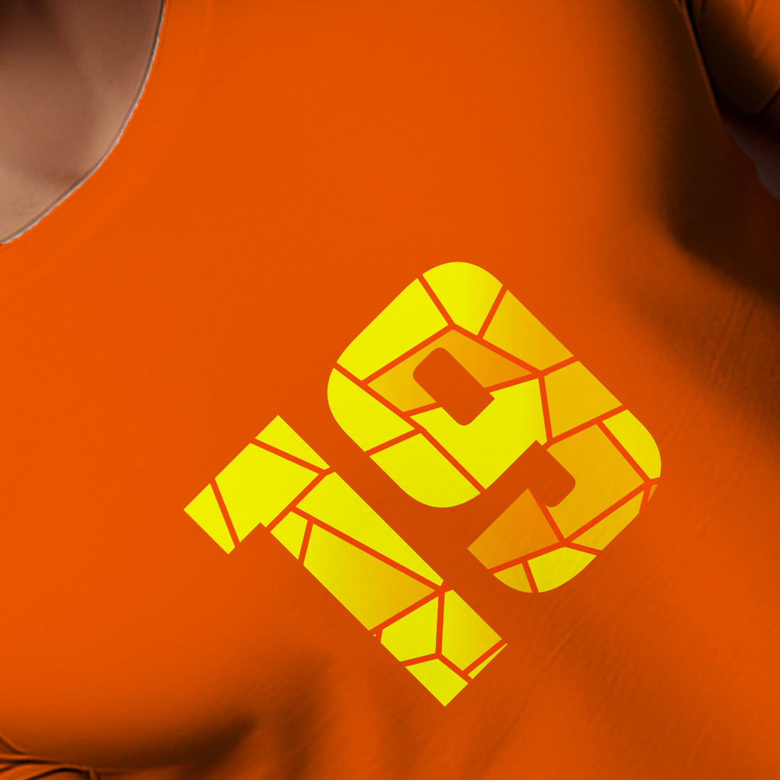 19 Number Men Unisex T-Shirt | Custom Number Graphic Tee (Orange)