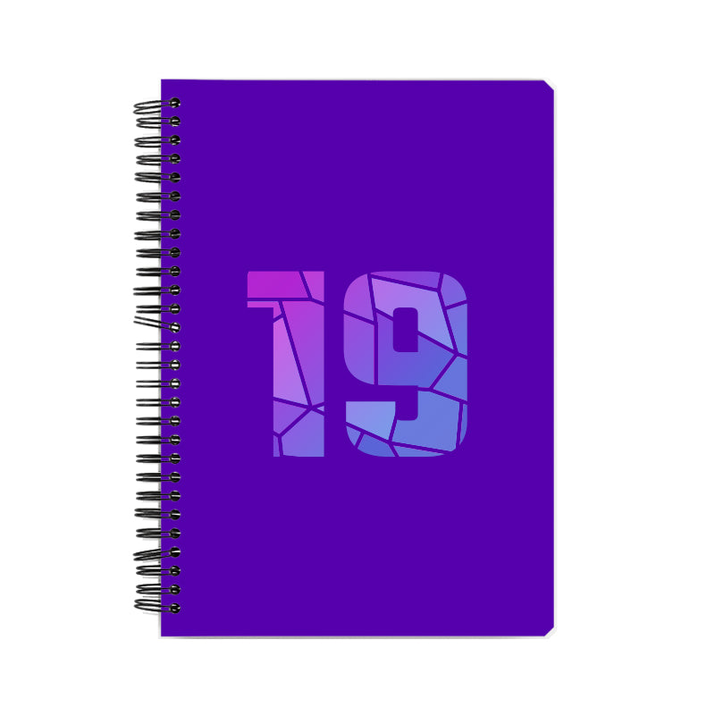 19 Number Notebook (Purple, A5 Size, 100 Pages, Ruled, 6 Pack)