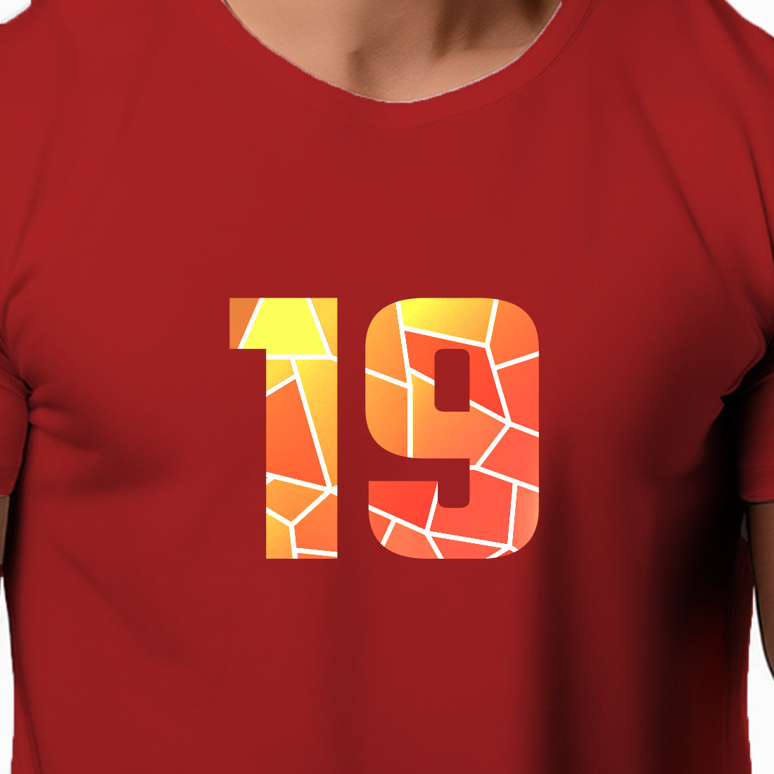 19 Number Men Unisex T-Shirt | Custom Number Graphic Tee (Red)