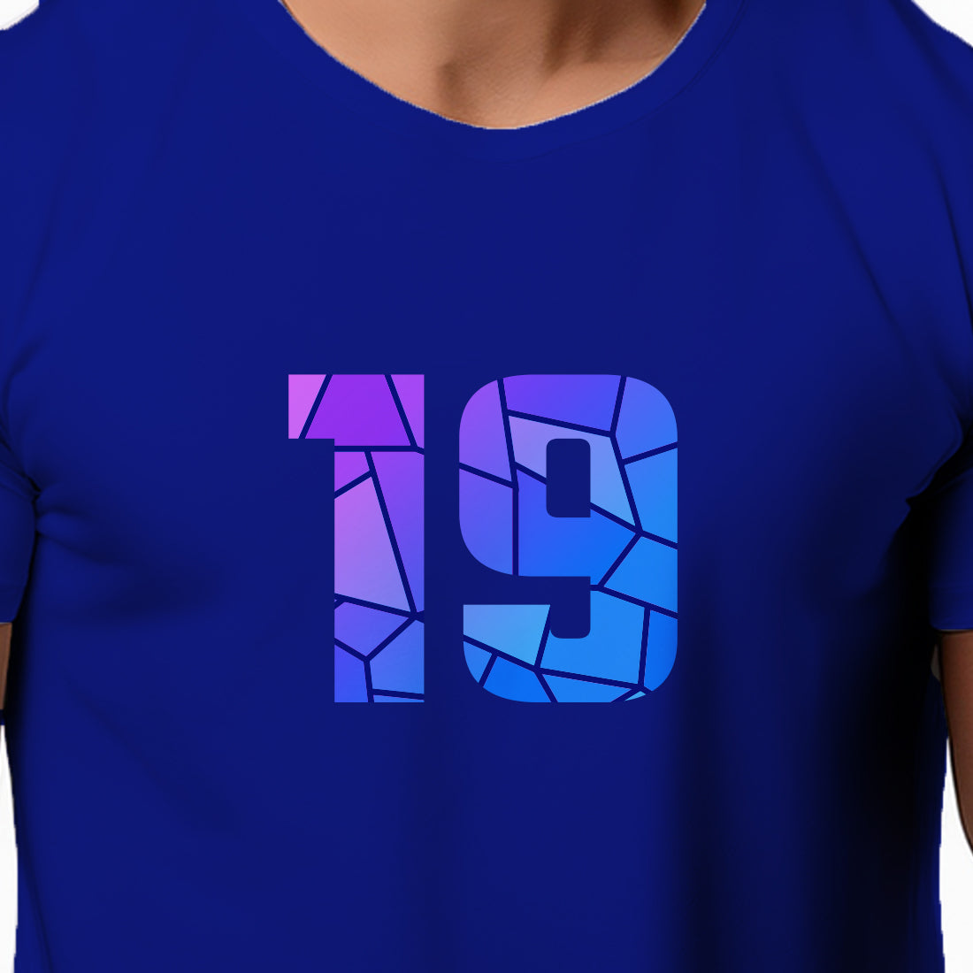 19 Number Men Unisex T-Shirt | Custom Number Graphic Tee (Royal Blue)