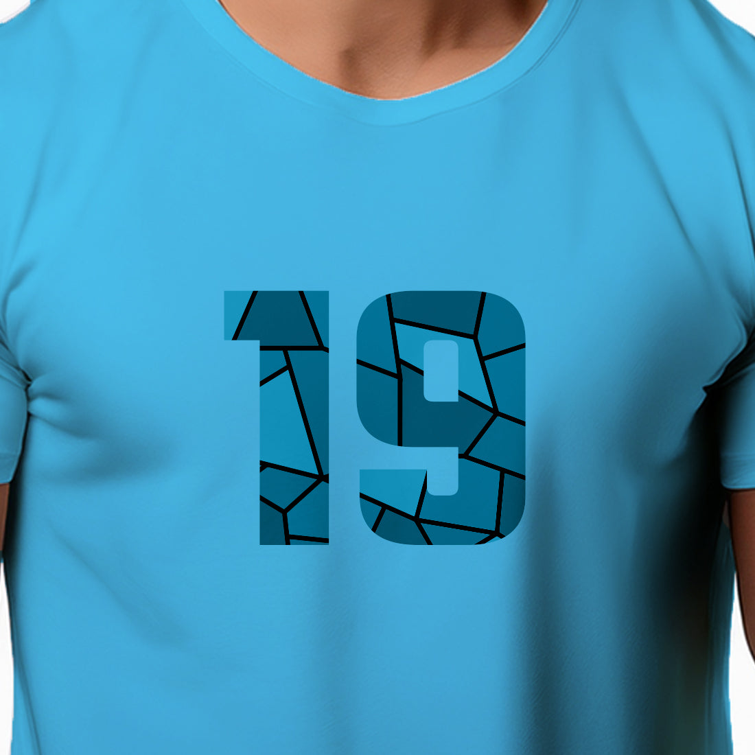 19 Number Men Unisex T-Shirt | Custom Number Graphic Tee (Sky Blue)