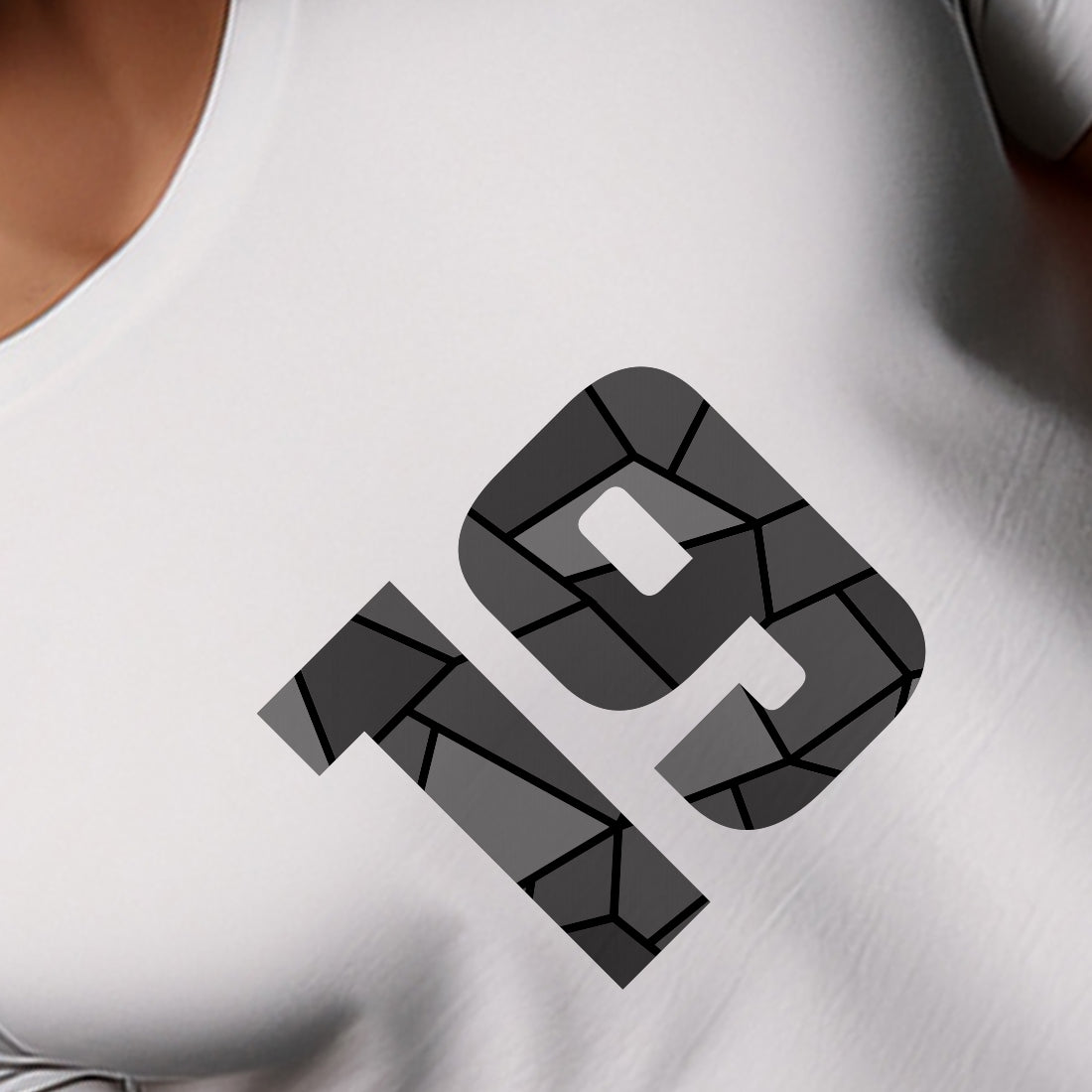 19 Number Men Unisex T-Shirt | Custom Number Graphic Tee (White)