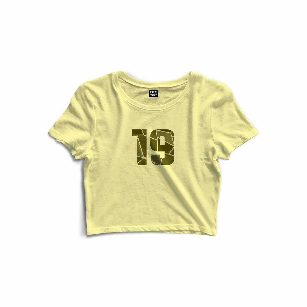 19 Number Women Crop Top (Butter Yellow)