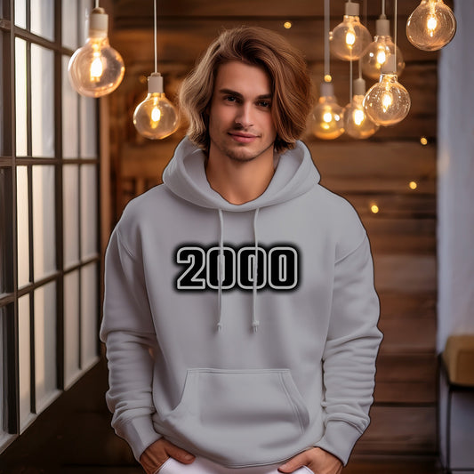 2000 Year Men Unisex Hoodie (Melange Grey)