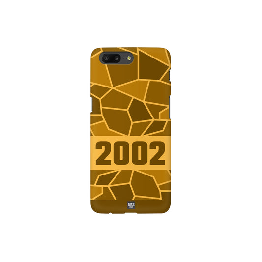 2002 Year Apple iPhone 14 Pro Max Glass Mobile Cover Cases (Golden Yellow)