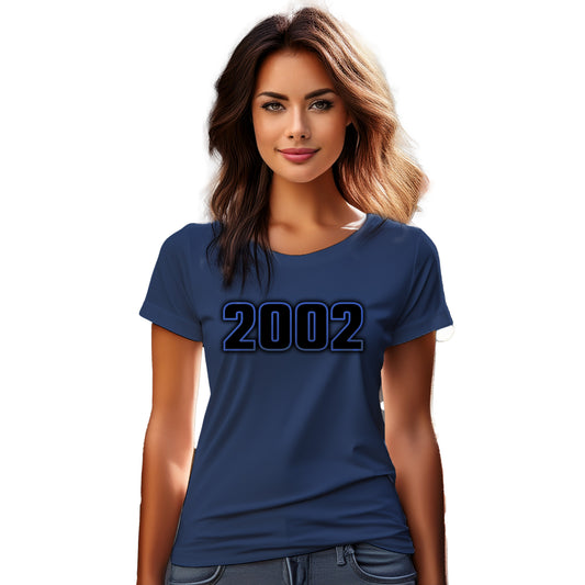 2002 Year Women T-Shirt (Navy Blue)