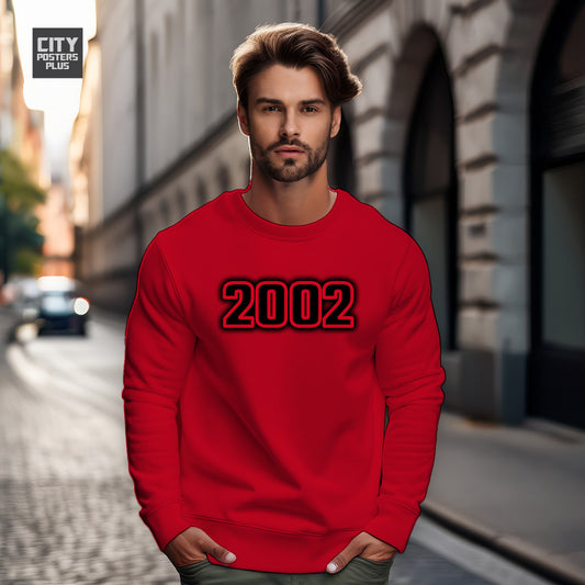 2002 Year Men Unisex Sweatshirt (Red)
