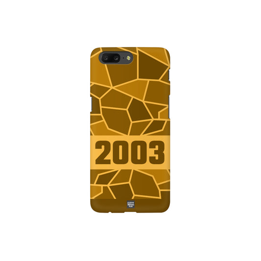 2003 Year Apple iPhone 14 Pro Max Glass Mobile Cover Cases (Golden Yellow)