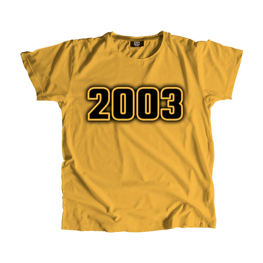 2003 Year Men Unisex T-Shirt (Golden Yellow)