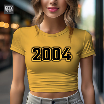 2004 Vintage Birth Year Women Crop Top | City Posters Plus