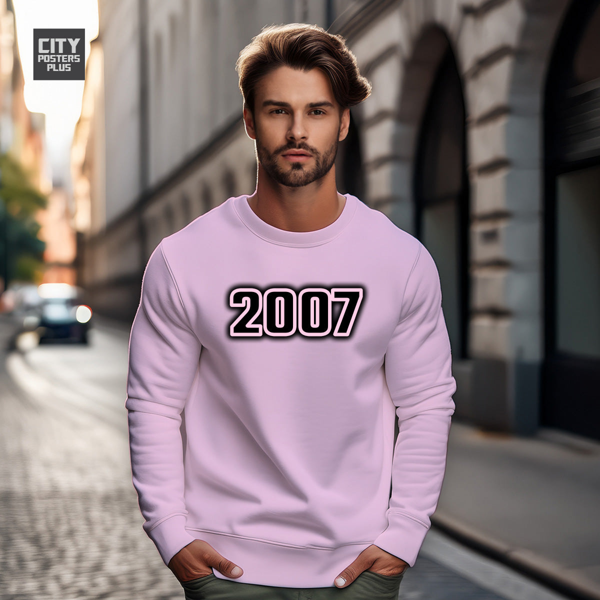 2007 Year Men Unisex Sweatshirt (Light Pink)