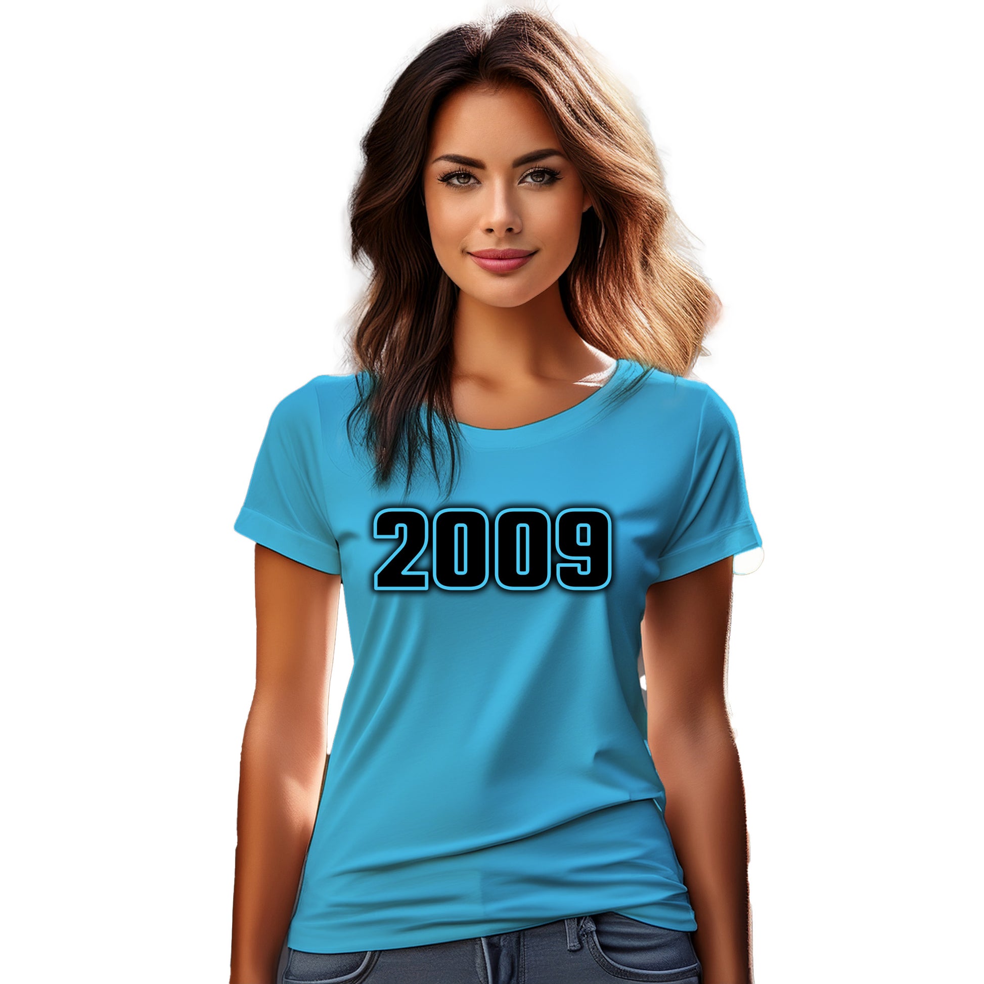2009 Year Women T-Shirt (Sky Blue)