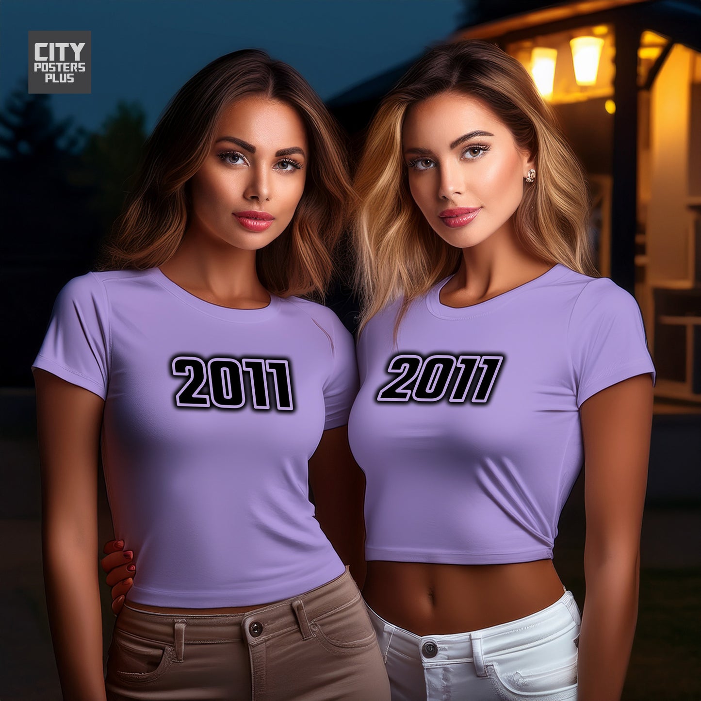 2011 Year Women Crop Top (Iris Lavender)