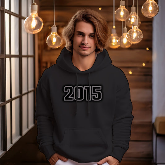 2015 Year Men Unisex Hoodie (Black)