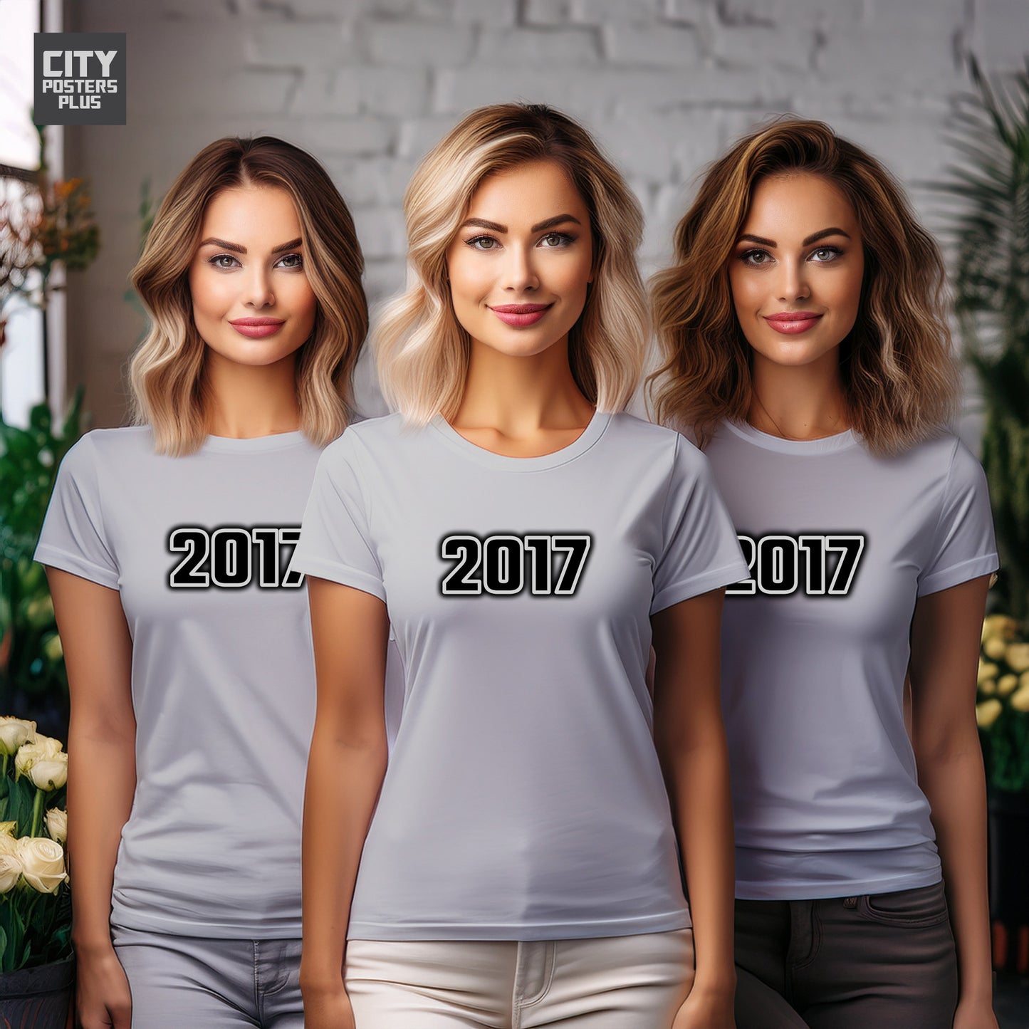 2017 Vintage Birth Year Women T-Shirt | City Posters Plus