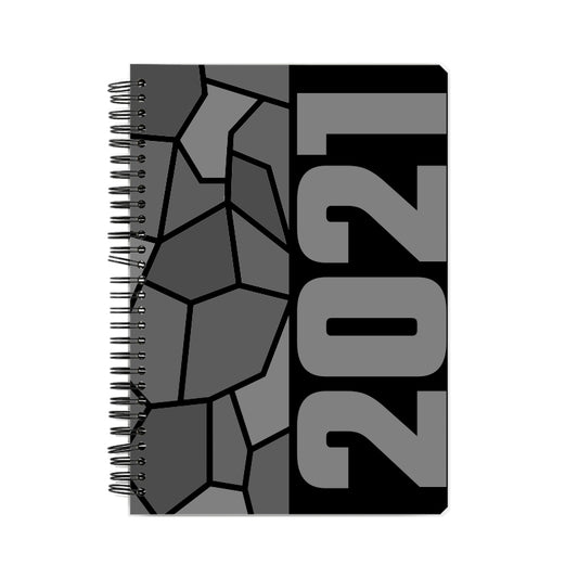 2021 Year Notebook (Black, A5 Size, 100 Pages, Ruled)