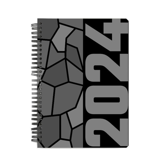 2024 Year Notebook (Black, A5 Size, 100 Pages, Ruled)