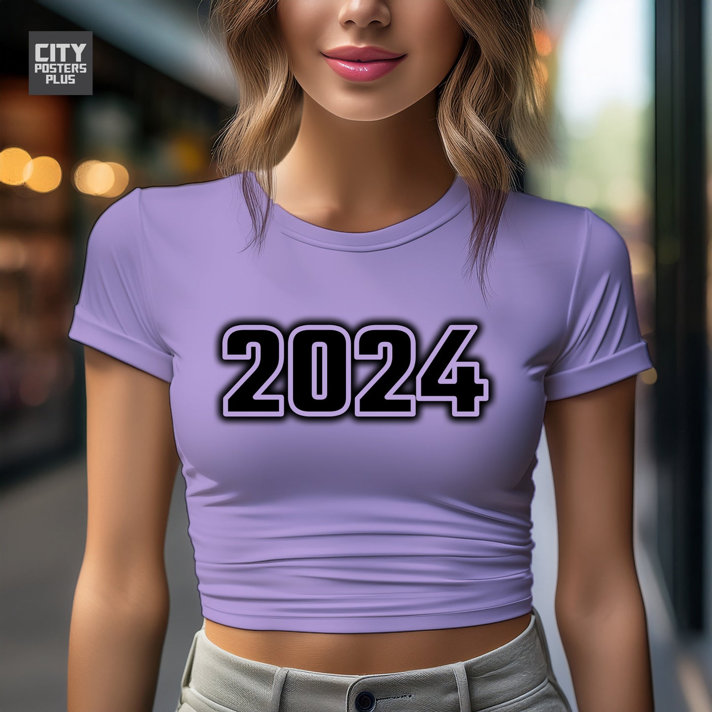 2024 Year Women Crop Top (Iris Lavender)
