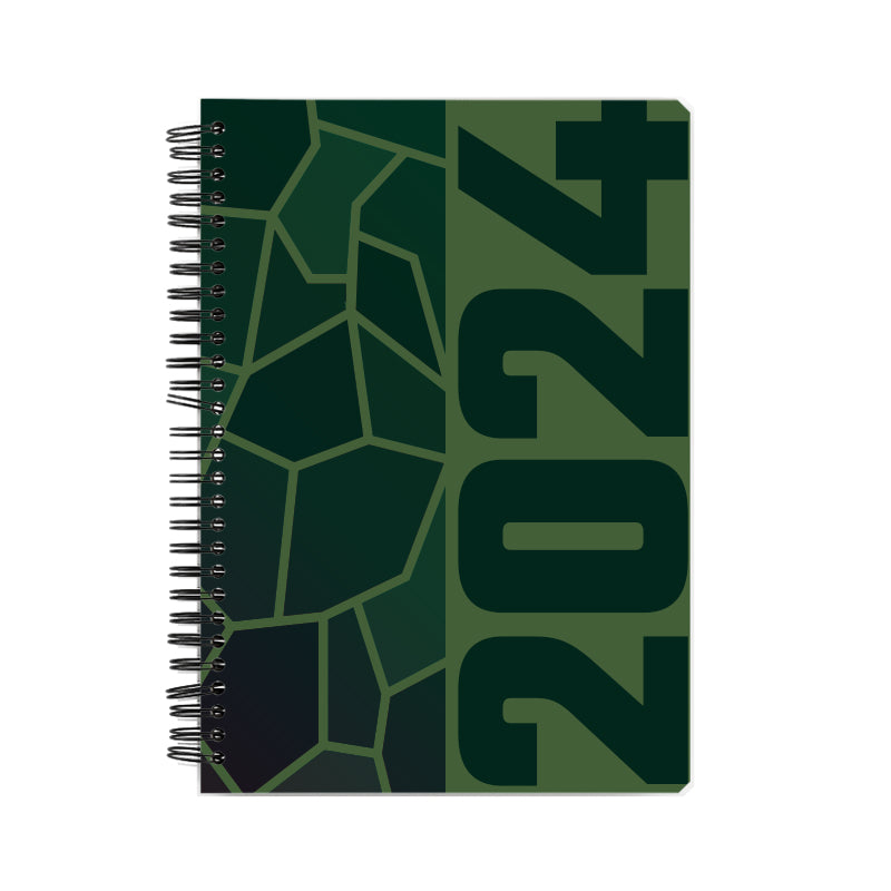 2024 Year Notebook (Olive Green, A5 Size, 100 Pages, Ruled)